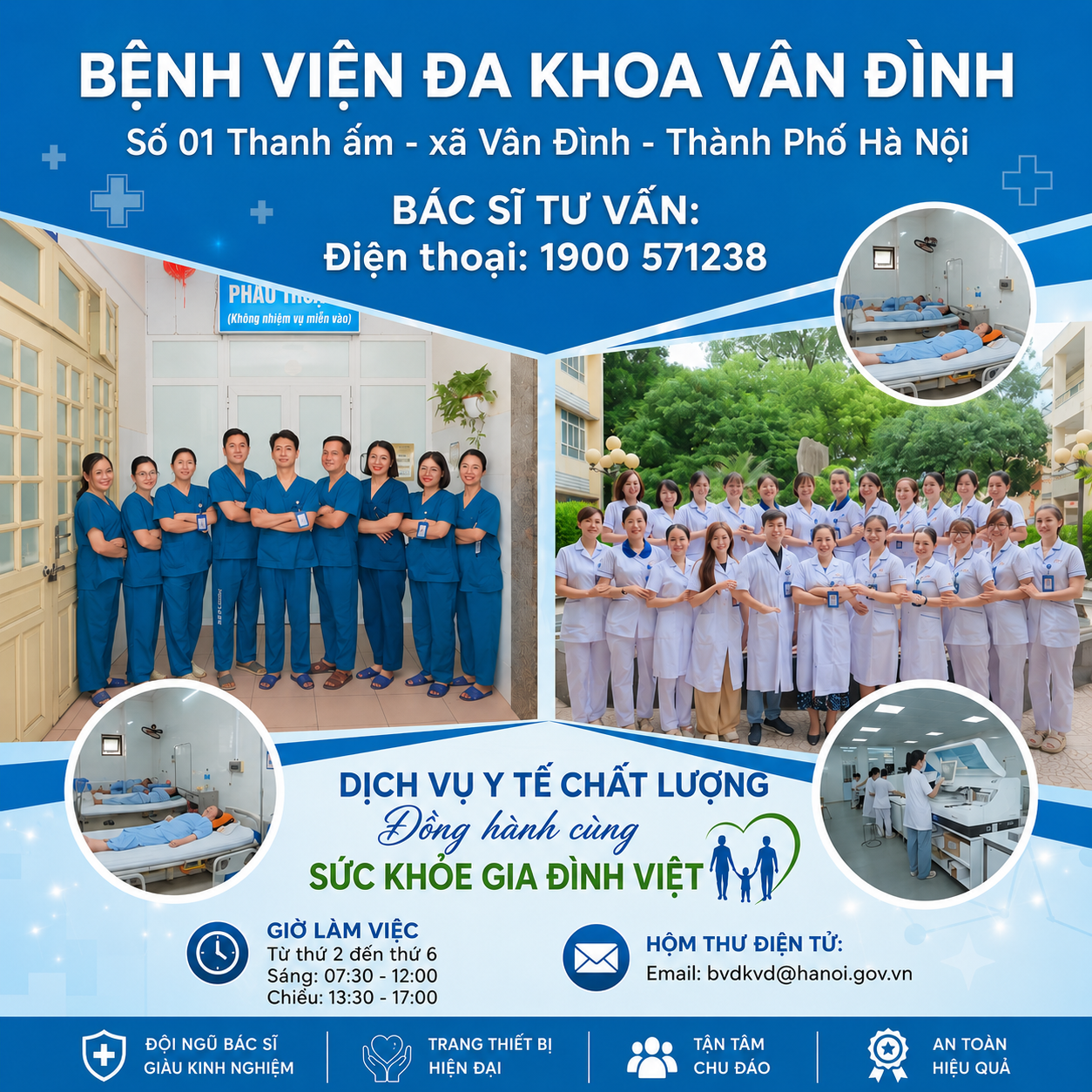 Thông tin liên hệ đặt lịch khám Bệnh viện Đa khoa Vân Đình