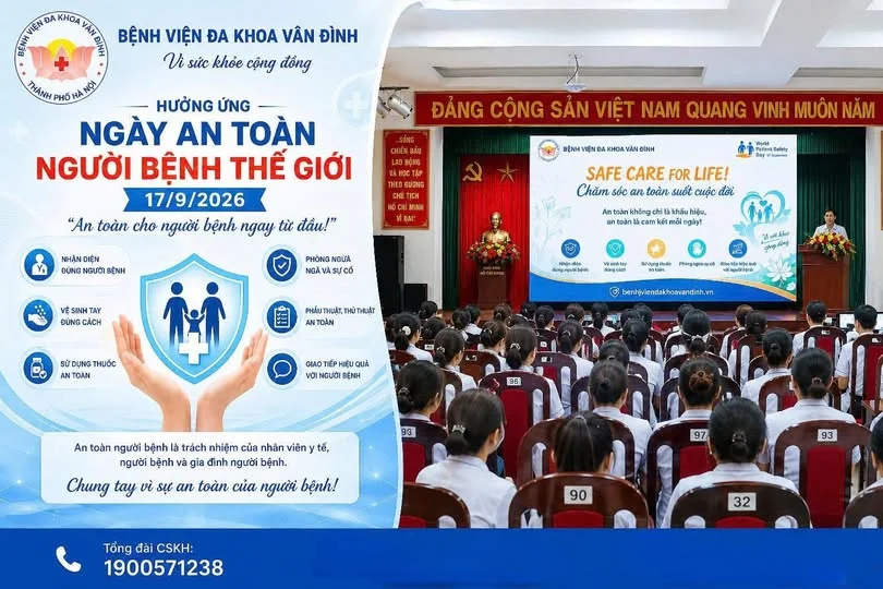 Bệnh viện Đa khoa Vân Đình hưởng ứng Ngày An toàn người bệnh Thế giới 17/9/2026